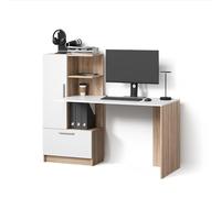 Livinity Bureau Lorena, Sonoma/Blanc, 150x120.1cm avec 2 Portes
