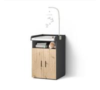 Livinity Commode à Langer Ronco, Anthracite/Chêne Artisan, avec Plan à Langer
