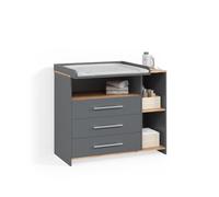 Livinity Commode à Langer Torino Anthracite/chêne doré