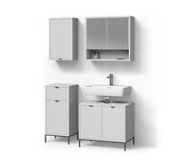 Livinity Ensemble de Meubles ATERNO, Blanc, 4 Parties