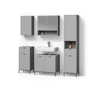 Livinity Ensemble de Meubles de Salle de Bain ATERNO, Gris, 5 pièces