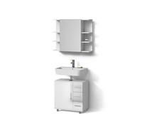 Livinity Ensemble de Meubles de Salle de Bain Eisak, Blanc Haute Brillance, 2 pièces