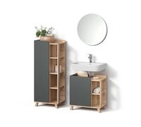Livinity Ensemble de Meubles de Salle de Bain Marano, Anthracite, 3 pièces