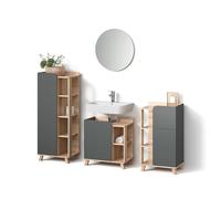 Livinity Ensemble de Meubles de Salle de Bain Marano, Anthracite, 4 pièces