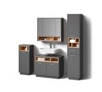 Livinity Ensemble de Meubles de Salle de Bain Temo, Anthracite, 4 Parties