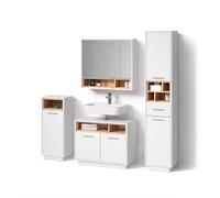 Livinity Ensemble de Meubles de Salle de Bain Temo, Blanc, 4 Parties