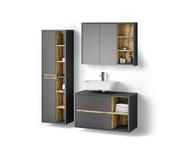 Livinity Ensemble de Meubles de Salle de Bain Vomano, Anthracite, 3 Parties