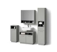 Livinity Ensemble de Meubles Temo, Gris, 4 Parties