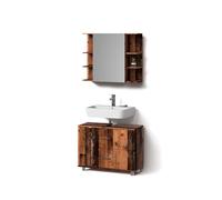 Livinity Ensemble Meubles Bain Eisak, Chêne Rustique, 2 pièces, Armoire Basse 80 cm