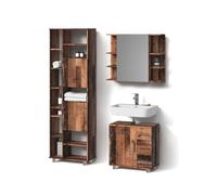 Livinity Ensemble Meubles Bain Eisak, Chêne Rustique, 3 pièces, avec Armoire Basse 60 cm