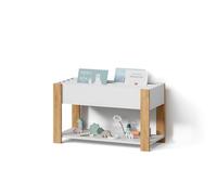 Livinity Étagère pour Enfants Mailo, Blanc/Artisan, 80x46cm avec bancEspace de Jeux et de Lecture avec Facteur de Confort