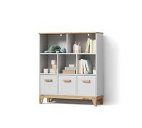 Livinity Étagère pour Enfants Mailo, Blanc/Artisan, 98.4x113.4cm XL avec 3 tiroirssolution de Stockage Universelle