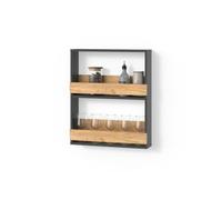 Livinity étagère pour Verres à vin Regusa, Chêne doré/Anthracite, 60x72cm