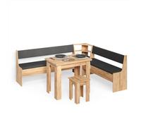 Livinity Groupe de banquettes d'angle Tiberio, Chêne de Force doré, 210x180cm avec Table