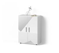 Livinity Meuble de Rangement de Salle de Bain Ronco, Blanc Brillant avec Inserts, 60x81cm