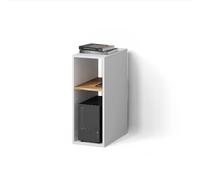 Livinity Meuble PC "Lorena", Blanc/Chêne doré 28.5 x 72 cm | avec 2 compartiments