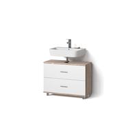 Livinity Meuble sous Vasque Simple Eisak, Blanc/Sonoma, 80x60.8cm