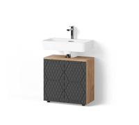 Livinity Meuble sous Vasque Simple Ronco Anthracite nid d'abeille 60x59cm