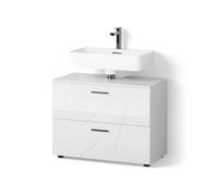 Livinity Meuble sous Vasque Simple Ronco, Blanc Haute Brillance 80 x 58.6 cm
