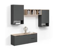 Livinity Mur de Salon Piave, Anthracite, 5 pièces