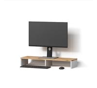 Livinity Support de Moniteur Lorena, Chêne Blanc/Force de l'or, 80x12cm