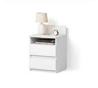 Livinity Table de Chevet Roya, Blanc, 39.6x59.1cm
