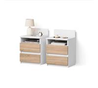 Livinity Table de Nuit Roya Blanc/Sonoma