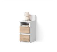 Livinity Table de Nuit Roya, Blanc/Sonoma, 25x59.1cm