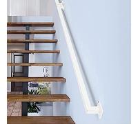 LIVINQ Main Courante Blanche pour escalier - Kit Complet, Rampe d'escalier pour marches extérieures ou intérieures, Main Courante carrée Blanche avec Support Mural en Fer forgé en métal (Size : 80cm)
