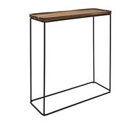 LIVIO - Console en métal filaire et plateau en acacia - Altobuy Marron
