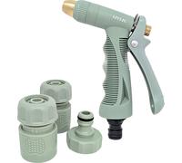 LIVLIG Kit de raccord de tuyau d'arrosage 1/2" en plastique et laiton, seringue de nettoyage de qualité supérieure, vert