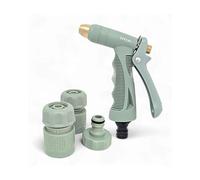 LIVLIG Kit de raccord de tuyau d'arrosage 1/2" en plastique et laiton, seringue de nettoyage de qualité supérieure, vert