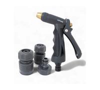 LIVLIG Kit de raccord de tuyau d'arrosage 1/2" en plastique et laiton, seringue de nettoyage de qualité supérieure, anthracite