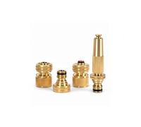 LIVLIG Lance de jardin Goldie en laiton Set d'accessoires 1/2" pouce 13mm de tuyau, avec arrêt d'eau et raccord de robinet