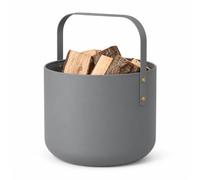 LIVLIG Panier à bûches Design en métal, 36x44 cm | Bois de cheminée avec anse, Grand, Accessoire de cheminée, Rangement aspect mat