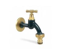 LIVLIG Robinet d'extérieur 1/2" avec rosace et raccord de tuyau 1/2" - Robinet d'eau froide en laiton doré - Pour le jardin - Anthracite