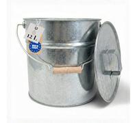 LIVLIG Seau à Cendres, 12 l, en Zinc | Galvanisé avec couvercle pour cheminées modernes, d'Europe, accessoire de cheminée pour ranger les