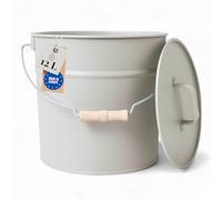 LIVLIG Seau avec couvercle de 10 l, seau en zinc, seau à cendres avec couvercle, seau en métal, accessoires pour cheminée, seau de 10 l, seau en tôle avec couvercle, seau à cendres, seau multifonction