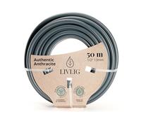 LIVLIG Tuyau d'arrosage 50m 1/2 pouce, tuyau d'eau Made in Germany en matériau recyclé, indéformable, couleur: Anthracite
