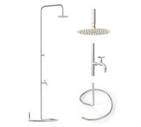 Livlig53 LIVLIG Douche de jardin design en acier inoxydable brossé avec tête pivotante