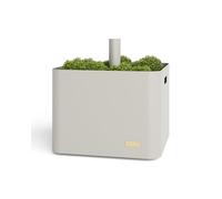 Livlig53 LIVLIG Pied de parasol avec roulettes I 3 en 1 - Pied de parasol mobile - Table d'appoint et jardinière - 100 % acier inoxydable - Jusqu'à 41 mm de diamètre - Grège