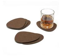 Livlig53 Lot de 6 dessous de verre lavables en feutre Marron naturel