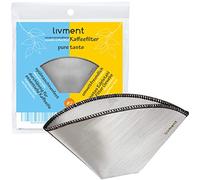 livment Filtres à café réutilisables - Filtre Permanent en Acier Inoxydable | Filtre pour Machine à café, pour Over et Filtre à Main | Sachets filtrants pour Un goût Pur (Size #2, 1x2)