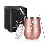 Livole Cadeau Anniversaire 30 ans Femme Homme, 29+, Birthday Gifts for Women, Double paroi Couvercle Isolant Tasse à café réutilisable écologique, 350 ML 18/8 Acier Inoxydable