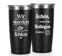 Livole Cadeau d'adieu pour collègues, cadeau d'adieu pour homme, cadeaux pour collègues, patron, collègue, patron, hommes Noël - Nous vous manquerons - Tasse à café isotherme de 600 ml à emporter