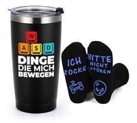 Livole Cadeau de gamer, cadeaux amusants pour joueurs, nerds, garçons, hommes, tasse gamer, choses qui me bougent, cadeaux de Noël pour homme, chaussettes amusantes, 600 ml, tasse isotherme pour café