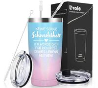 Livole Cadeau sœur Noël, cadeaux pour sœur, sœurs - Ne vous inquiétez pas, cœur de sœur. Je vais te nerver pour le reste de ta vie - Tasse de camping de 20 onces, tasse à vin en acier inoxydable