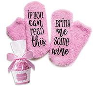 Livole Lot de chaussettes à vin avec inscription Emballage cadeau pour cupcake Chaussettes chaudes en coton Cadeau d'anniversaire romantique pour sœur, épouse, pendaison de crémaillère, amateur de vin