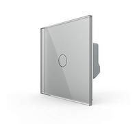 Livolo EU standard Interrupteur tactile va et vient 1 bouton écran tactile verre de luxe panneau de verre, Gris, VL-C701S-15-A