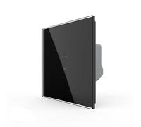 LIVOLO Interrupteur mural Smart Touch, panneau de verre 1 gang, compatible avec application et commande vocale, blanc (noir)
